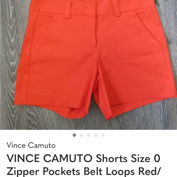 Vince Camuto Pants - VINCE CAMUTO Shorts Size 0 Zipper Pockets Belt Loops Red/Orange